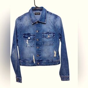 NWT Black Orchid Denim Jacket Button front, cuffs & front pockets Sz S